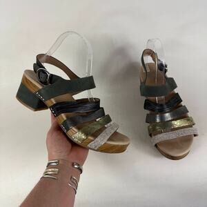 Dansko Maribeth Sandal Women's 9.5 Multicolor Leather Hook & Loop Open Toe